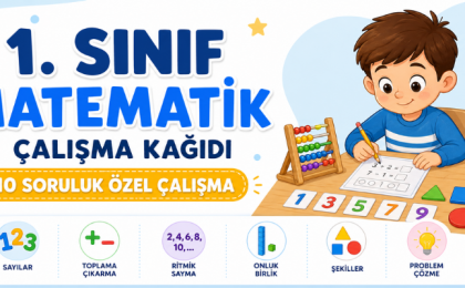 1. Sınıf Matematik Çalışma Kağıdı