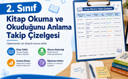 2. Sınıf Kitap Okuma ve Okuduğunu Anlama Takip Çizelgesi
