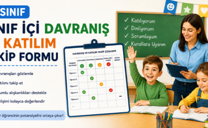 2. Sınıf Sınıf İçi Davranış ve Katılım Takip Formu