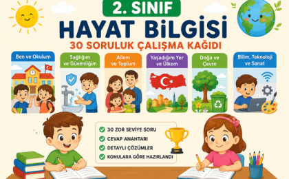2. Sınıf Hayat Bilgisi 30 Soruluk Çalışma Kağıdı – Konu Özeti