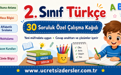 2. Sınıf Türkçe çalışma kağıdı