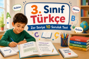3. Sınıf Türkçe Zor Seviye 10 Soruluk Test PDF