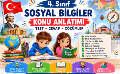 4. Sınıf Sosyal Bilgiler Testi – Sorular, Cevaplar ve Açıklamalı Çözümler
