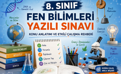 8. Sınıf Fen Bilimleri Yazılı Sınavına Hazırlık ve Öğrenme Rehberi