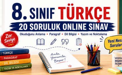 8. Sınıf Türkçe Online Sınav