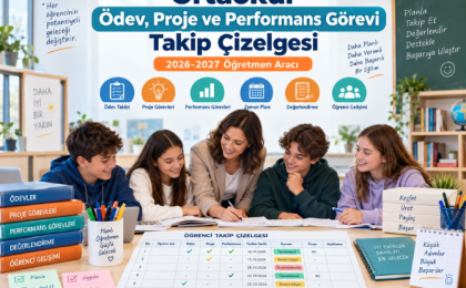 2026-2027 Ortaokul Ödev, Proje ve Performans Görevi Takip Çizelgesi