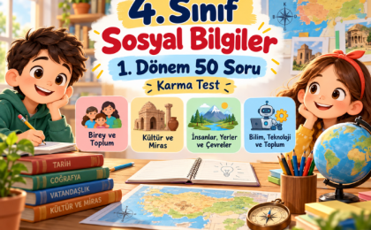 4.Sınıf birinci dönem Sosyal Bilgiler karışık soruları