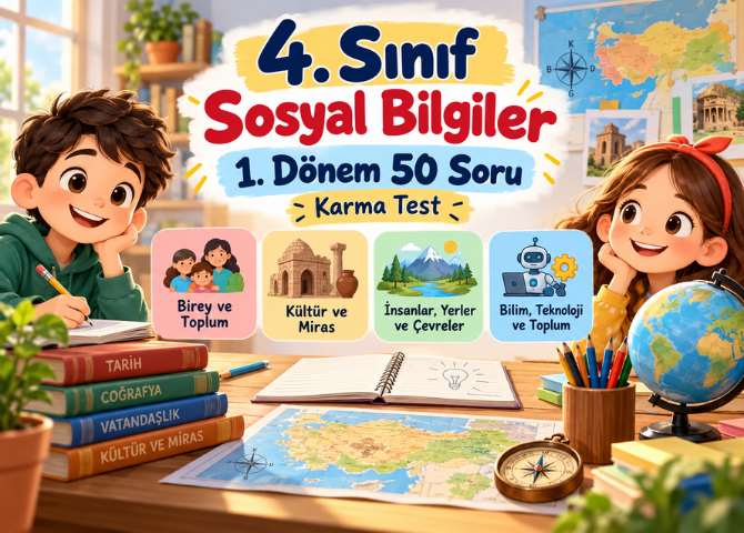 4.Sınıf birinci dönem Sosyal Bilgiler karışık soruları