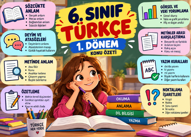 6.Sınıf Türkçe 1. Dönem Karışık Sorular