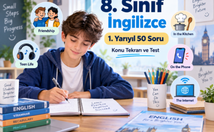 8.Sınıf İngilizce 1. Dönem İçin Özel 50 Test Sorusu