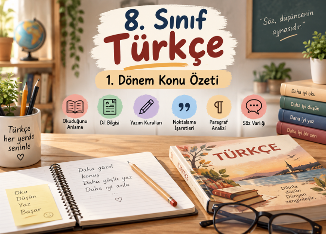 8.Sınıf Türkçe 1 Dönem Yazılı Soruları