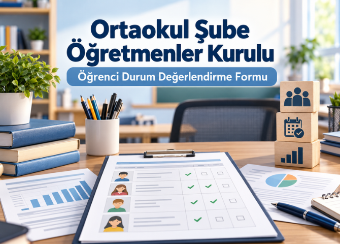 2026-2027 Ortaokul Şube Öğretmenler Kurulu Öğrenci Durum Değerlendirme Formu